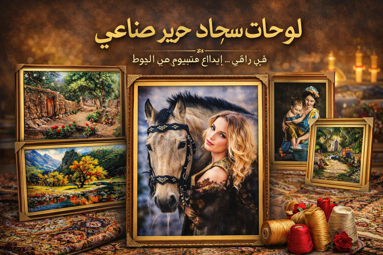 تابلو فرش إيراني فاخر